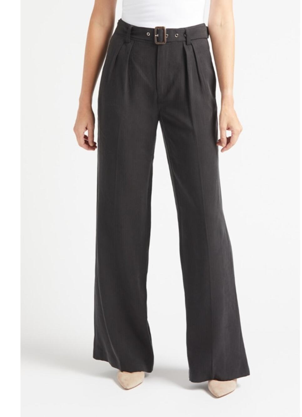 PAIGE NWT Rachel Wide Leg Belted Rayon Trouser Pant in 32" // 4